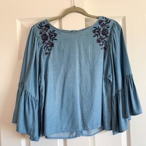 Hollister denim flowy top